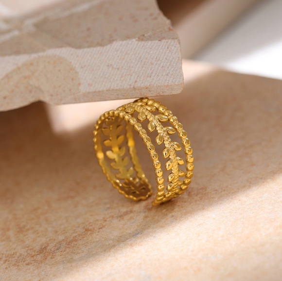 Jewelry - Designer Leaves Adjustable Ring